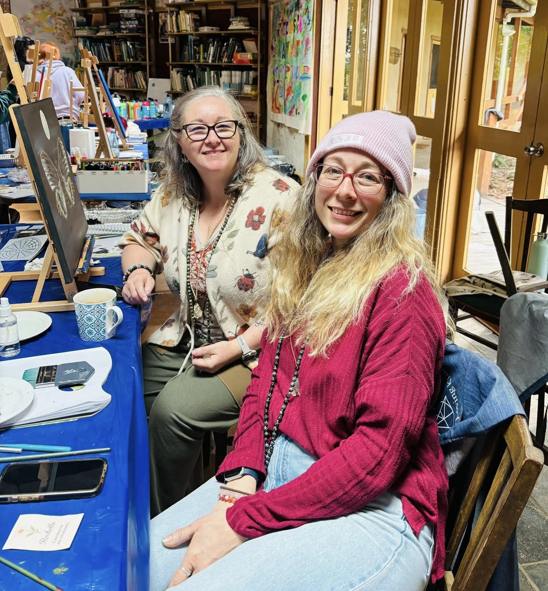 Alison & Rochelle at our Art ad Wellness Retreat 2025