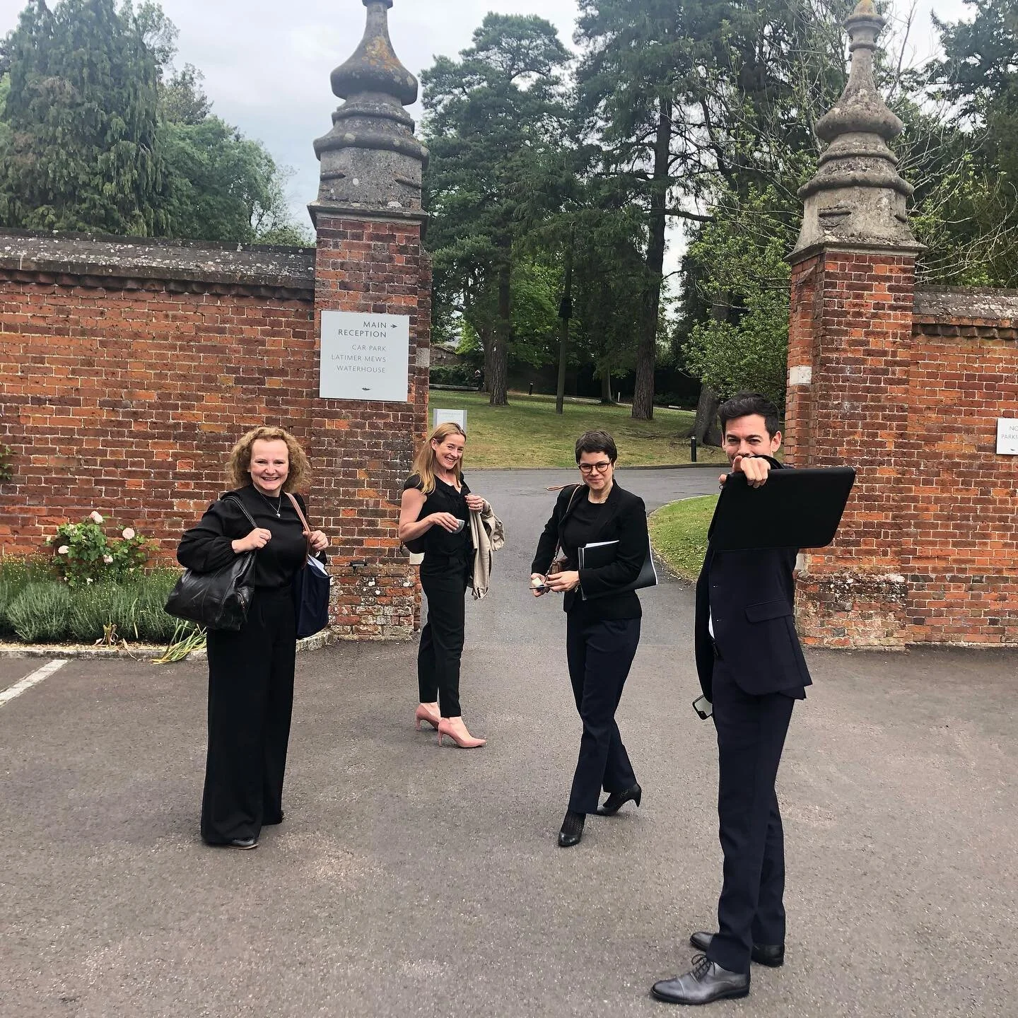 Look at these cool kids. Our team of executive trainers this week. We are all actors / lawyers / trainers delivering training for a law firm together.

This photo was taken moments before I tripped over a dip in the ground, smashed down on both knees