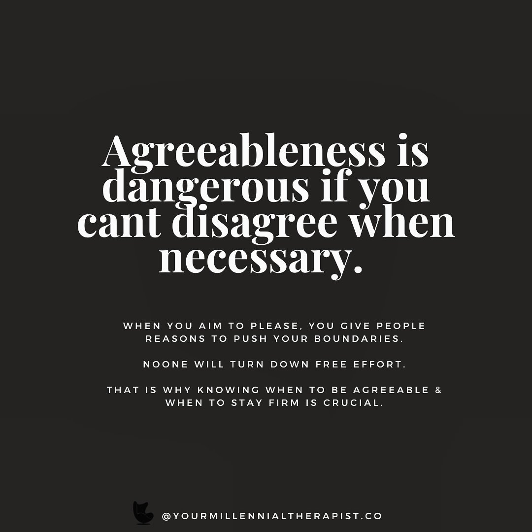 Being too agreeable leads to self-betrayal.

When you aim to please, you give people reason to push your boundaries to see what they can get away with.

No human will turn down free effort and time from you.

It removes their need to try.

Like hungr