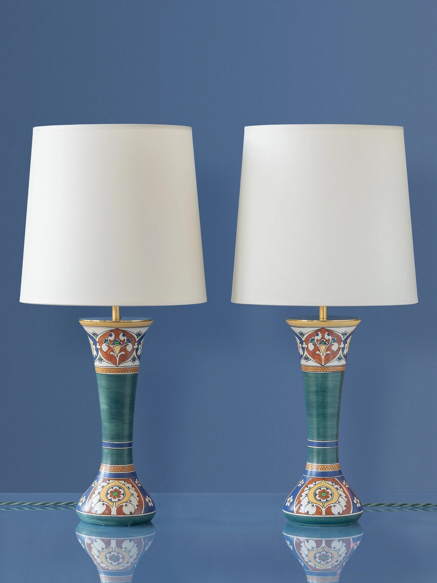Royal Delft Delvert Vintage Table Lamp, Liberty London Shade – Athena