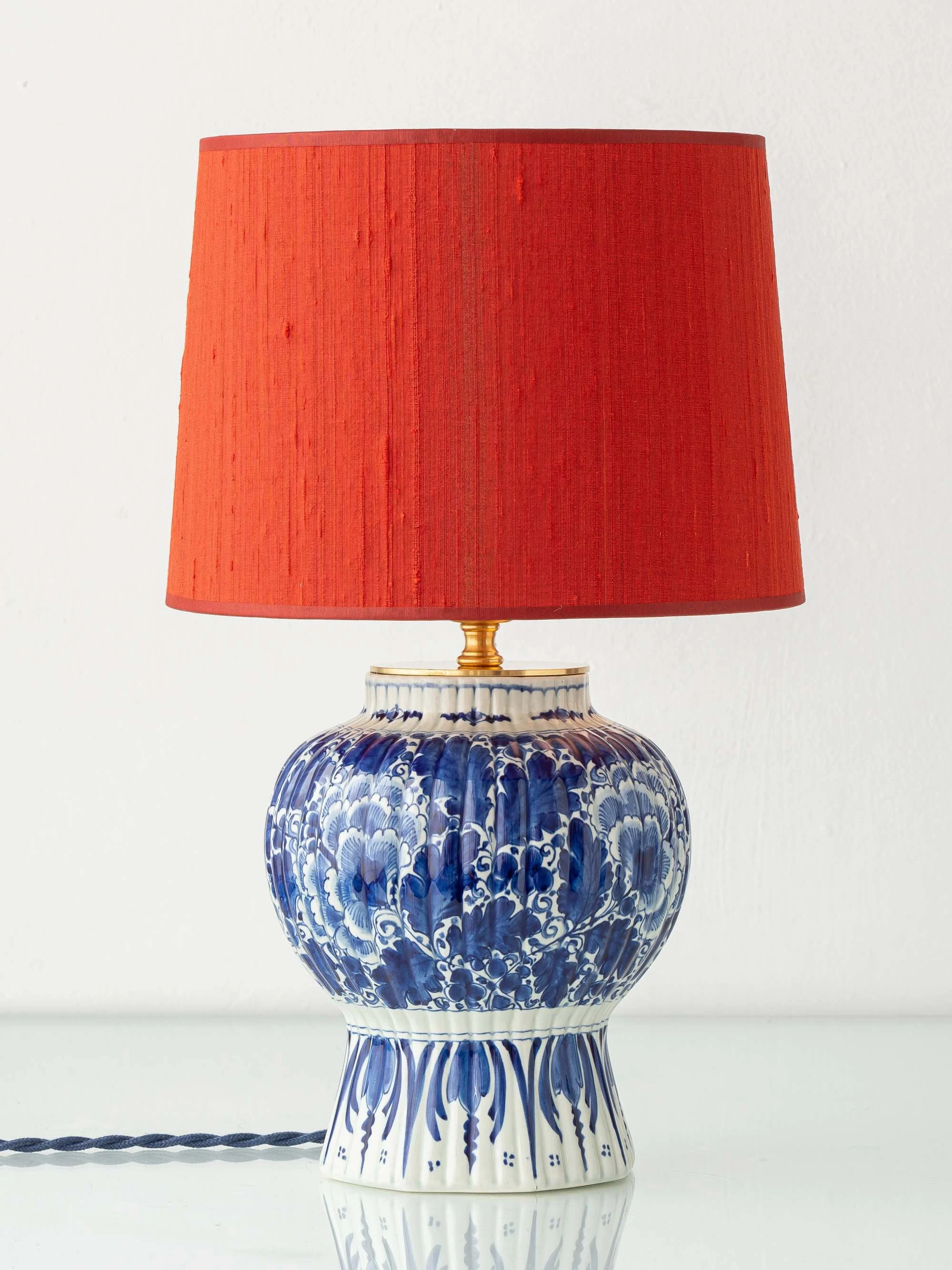 Royal Delft Antique Blue and White Ceramic Table Lamp — Cornelia