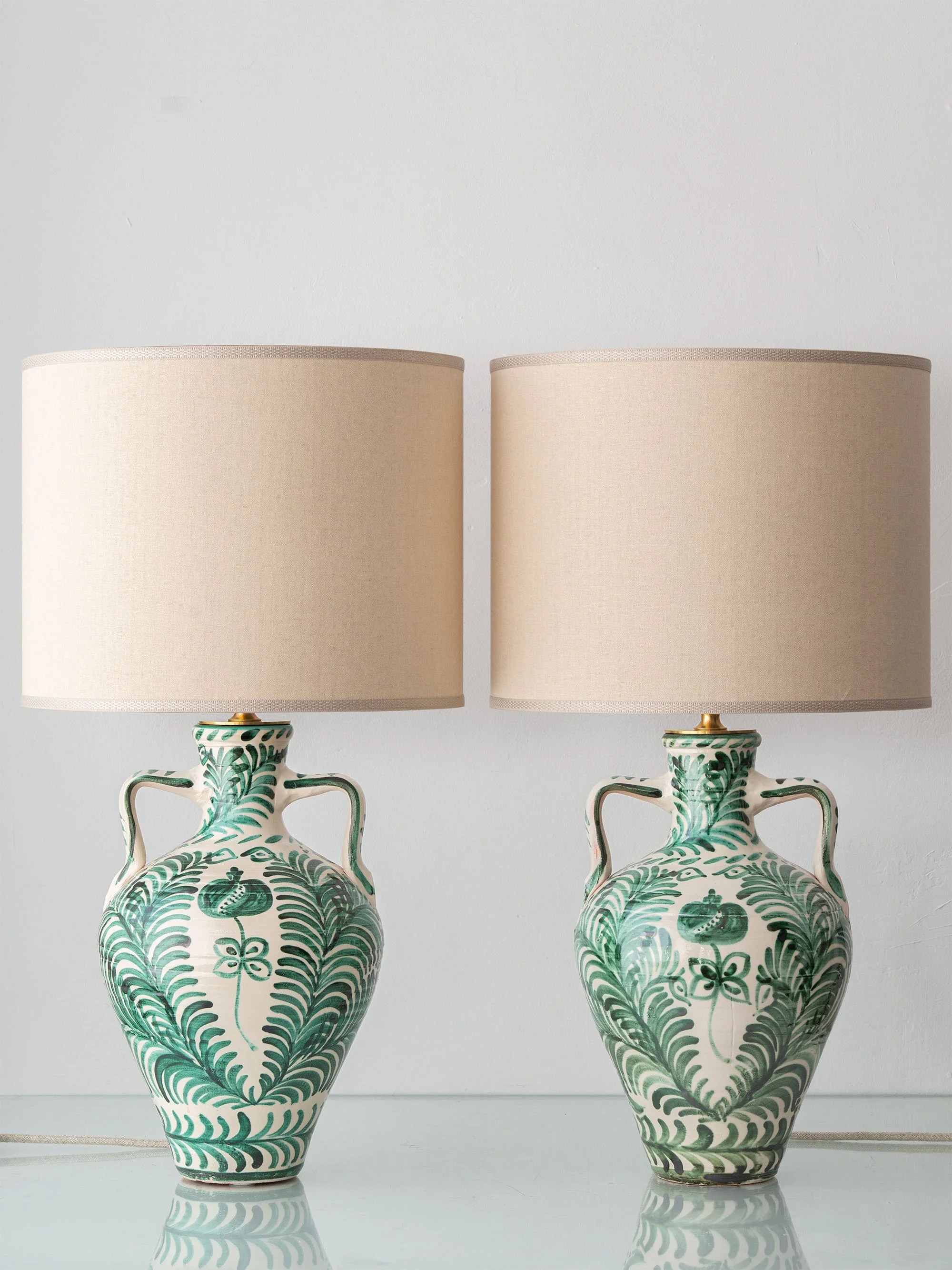 Pair of Spanish Revival Andalusian Ceramic Table Lamps — Antonio & Carmen