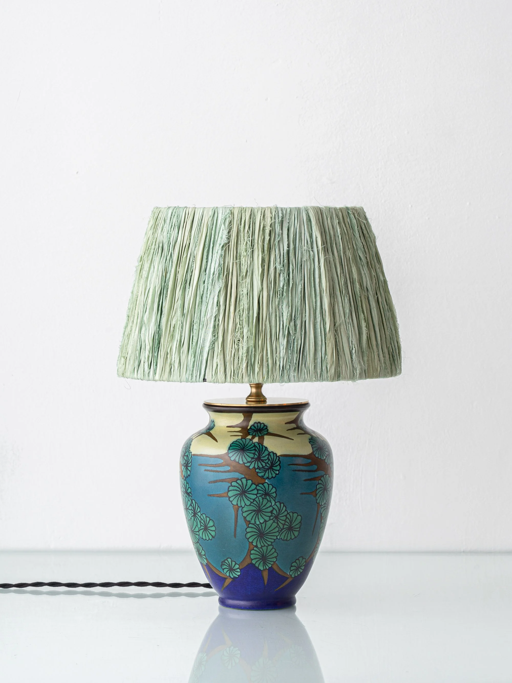 PZH Gouda Antique Art Deco Japonisme Ceramic Table Lamp — Yozea