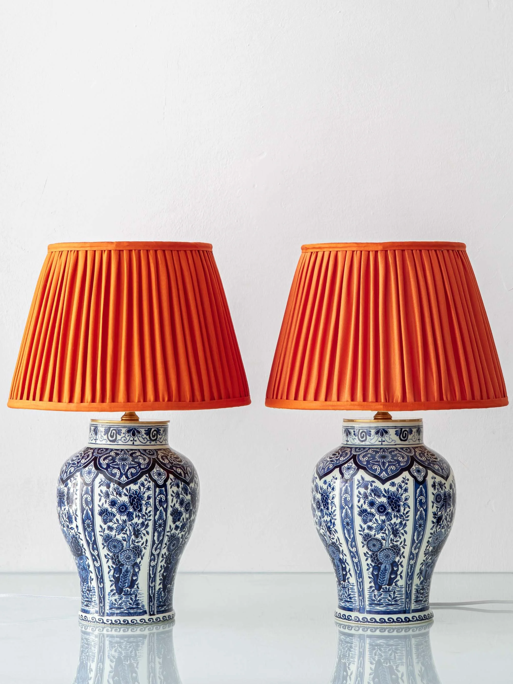 Pair of Royal Sphinx Boch Vintage Delft Blue Ceramic Table Lamps — Lambert & Lucien