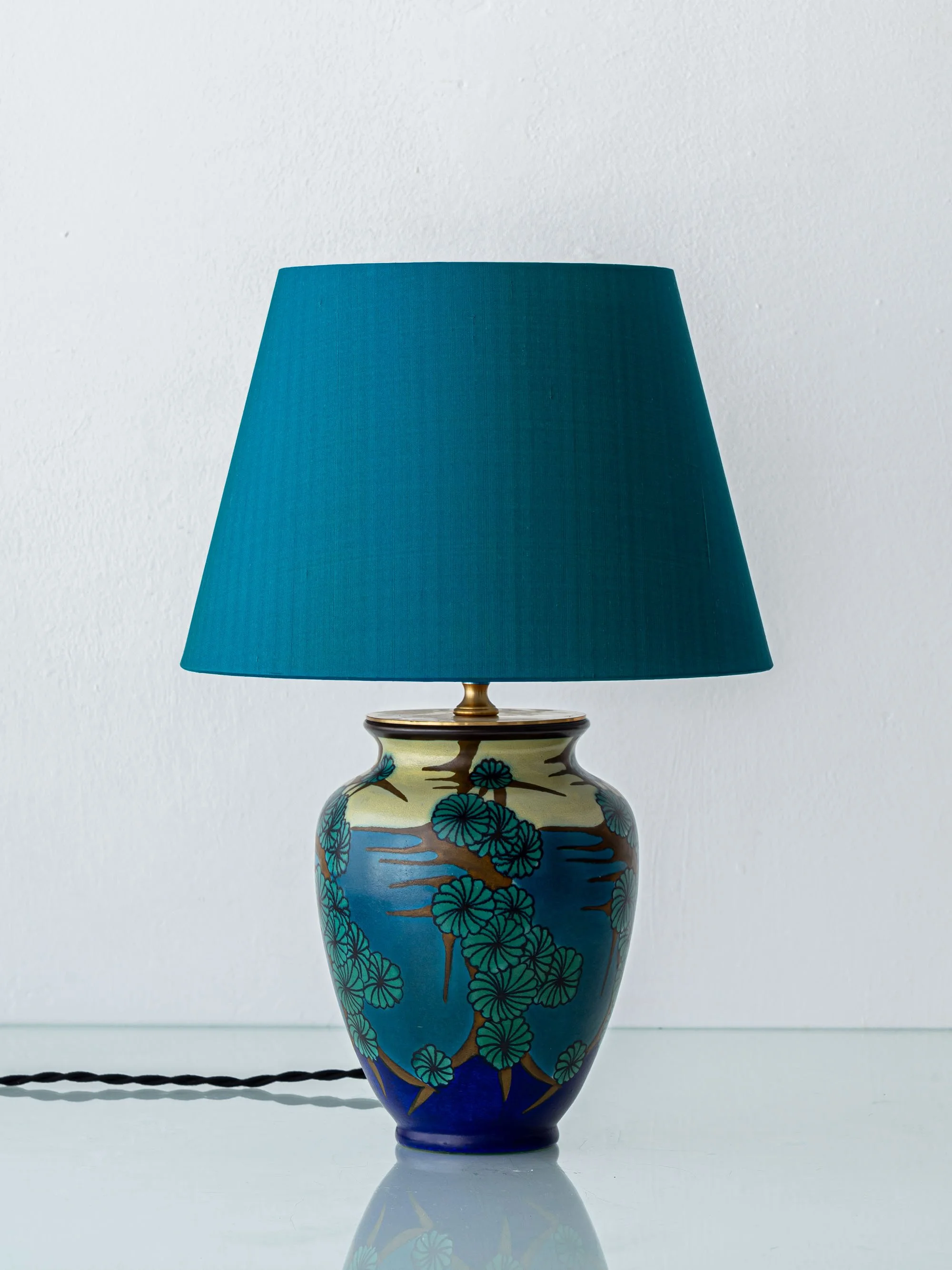 PZH Gouda Antique Art Deco Japonisme Ceramic Table Lamp — Yozea