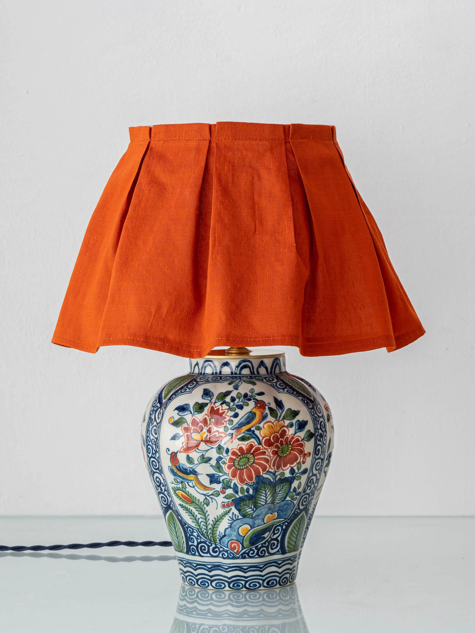 Royal Tichelaar Makkum Vintage Delft Polychrome Chinoiserie Table Lamp — Saskia