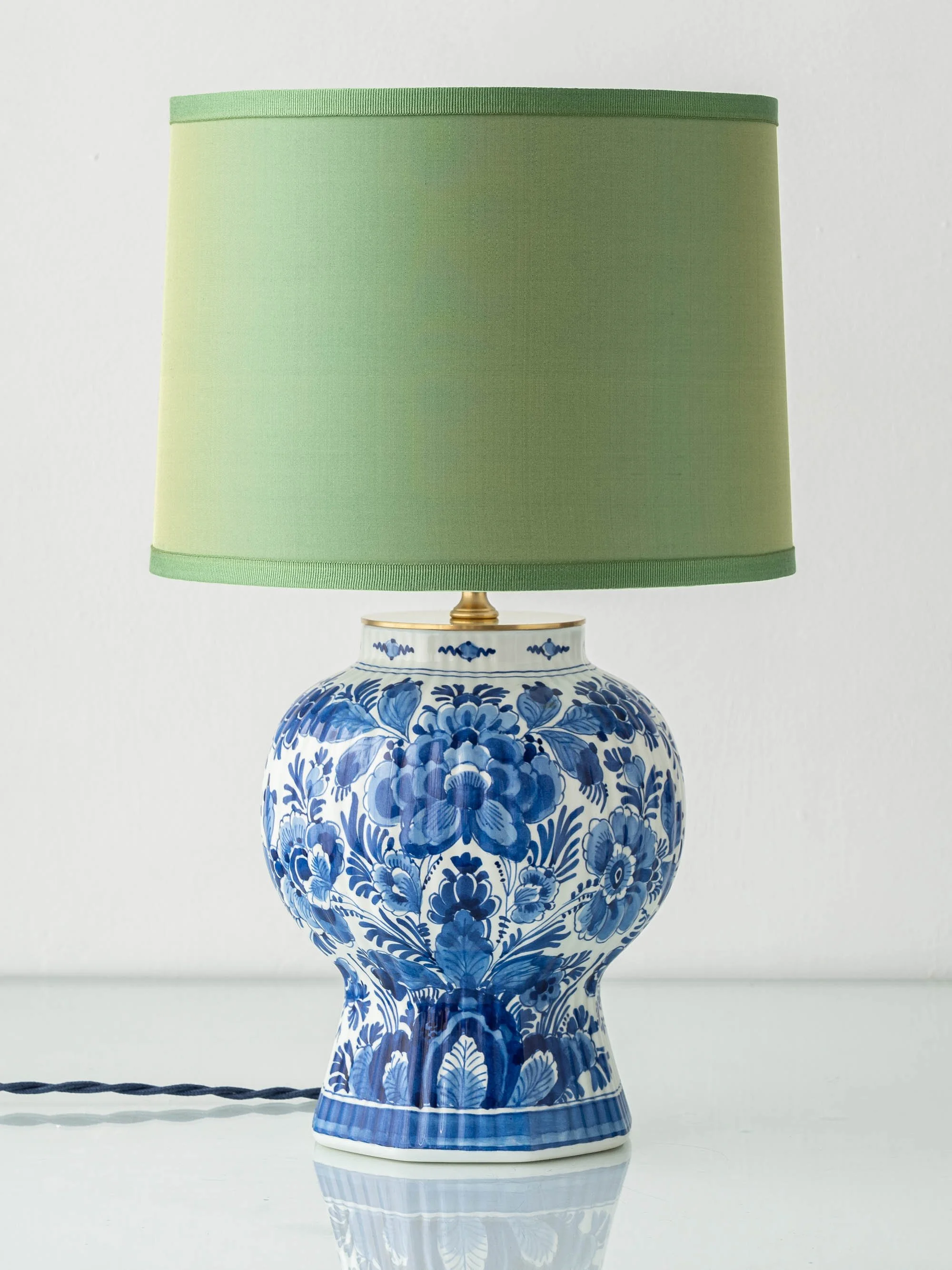 Royal Delft Vintage Blue and White Ceramic Table Lamp — Sylvie