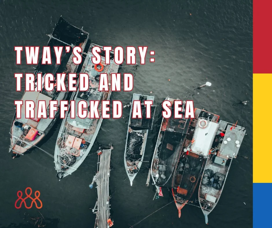 🐟 Why does seafood matter this Christmas?⁠
⁠
Because behind the prawns and fish on your plate, there could be a hidden cost: human lives.⁠
⁠
Meet Tway&mdash;a young man from Myanmar who was tricked with the promise of a factory job, only to be traff