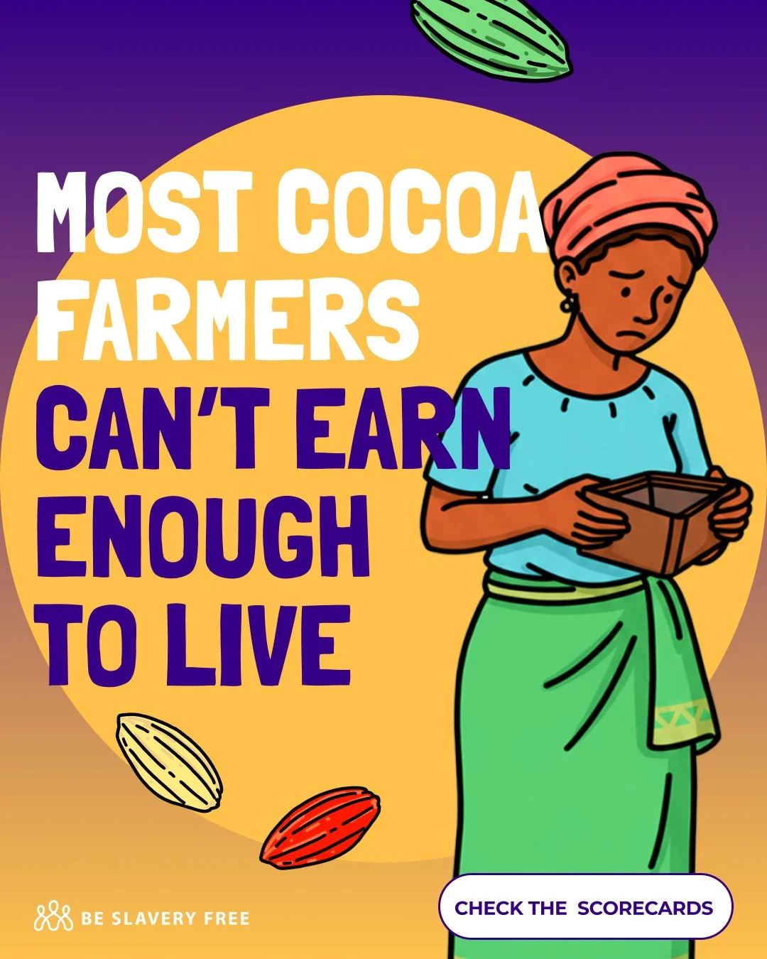 Most cocoa farmers still earn far below a living income.⁠
⁠
When families can&rsquo;t afford food, medical care, or school fees, children are more likely to end up working on farms just to help their families survive.⁠
⁠
Without fair pay, there is no