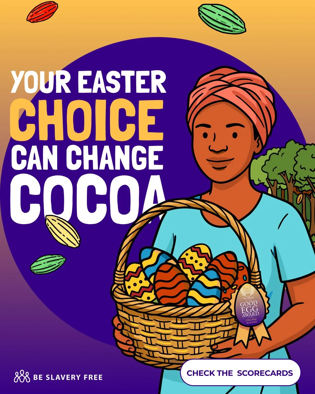 Easter is here! And every chocolate egg you buy sends a message to the global cocoa industry.⁠
⁠
With each purchase, you can help:⁠
✔ Support farmers⁠
✔ Protect children⁠
✔ Restore forests⁠
✔ Reward brands doing the right thing⁠
⁠
This year, choose c