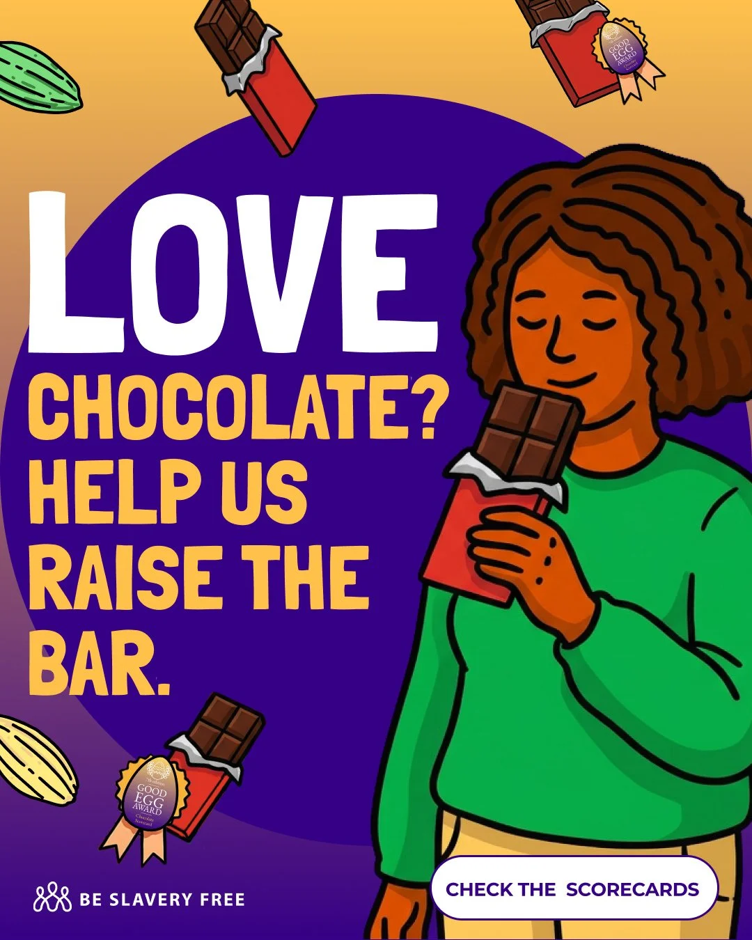 That moment when you break off a piece of chocolate and let it melt&hellip; perfect.⁠
⁠
But fairness should be part of that moment too.⁠
⁠
Be Slavery Free is driving change through:⁠
✔ the Chocolate Scorecard, shining a light on company practices⁠
✔ 