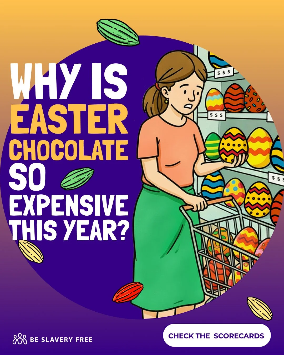 If you feel like Easter chocolate is more expensive than ever this year, you&rsquo;re not imagining it.⁠
⁠
But here&rsquo;s the truth:⁠
🍫 Chocolate is getting pricier because cocoa prices have been wildly fluctuating, after years of climate shocks, 