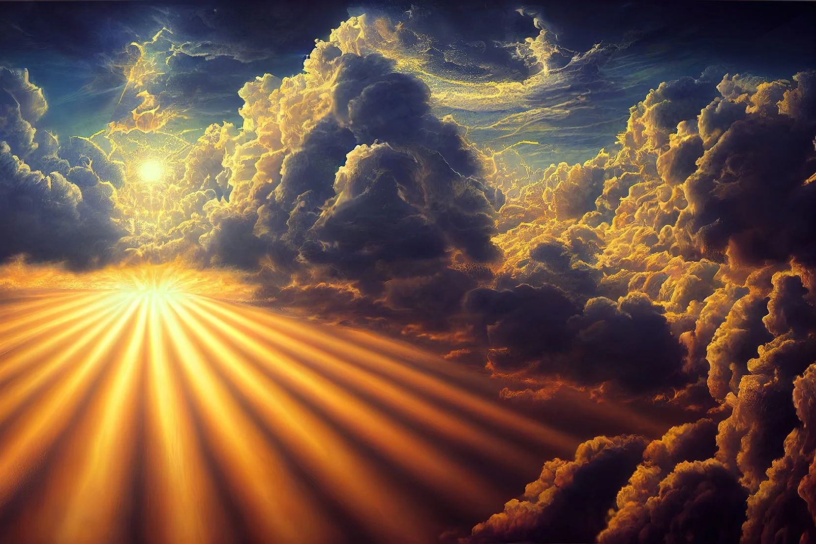 Rays of sunlight through large clouds - Design guardian