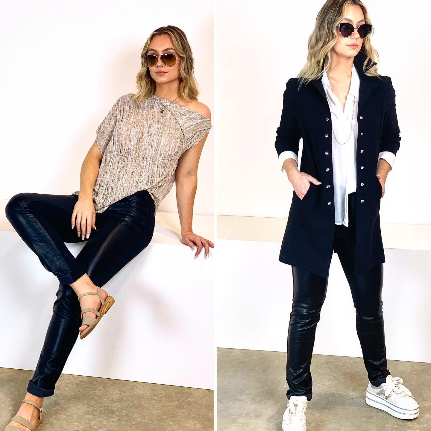 Styling the most flattering vegan leather jeans....
Shop Best selling basics online!!!
Leatherette jeans, fabric back, washable, the most versatile addition to your autumn/winter looks! 
The famous Magic Jacket, a flattering, everyday style piece! 
S