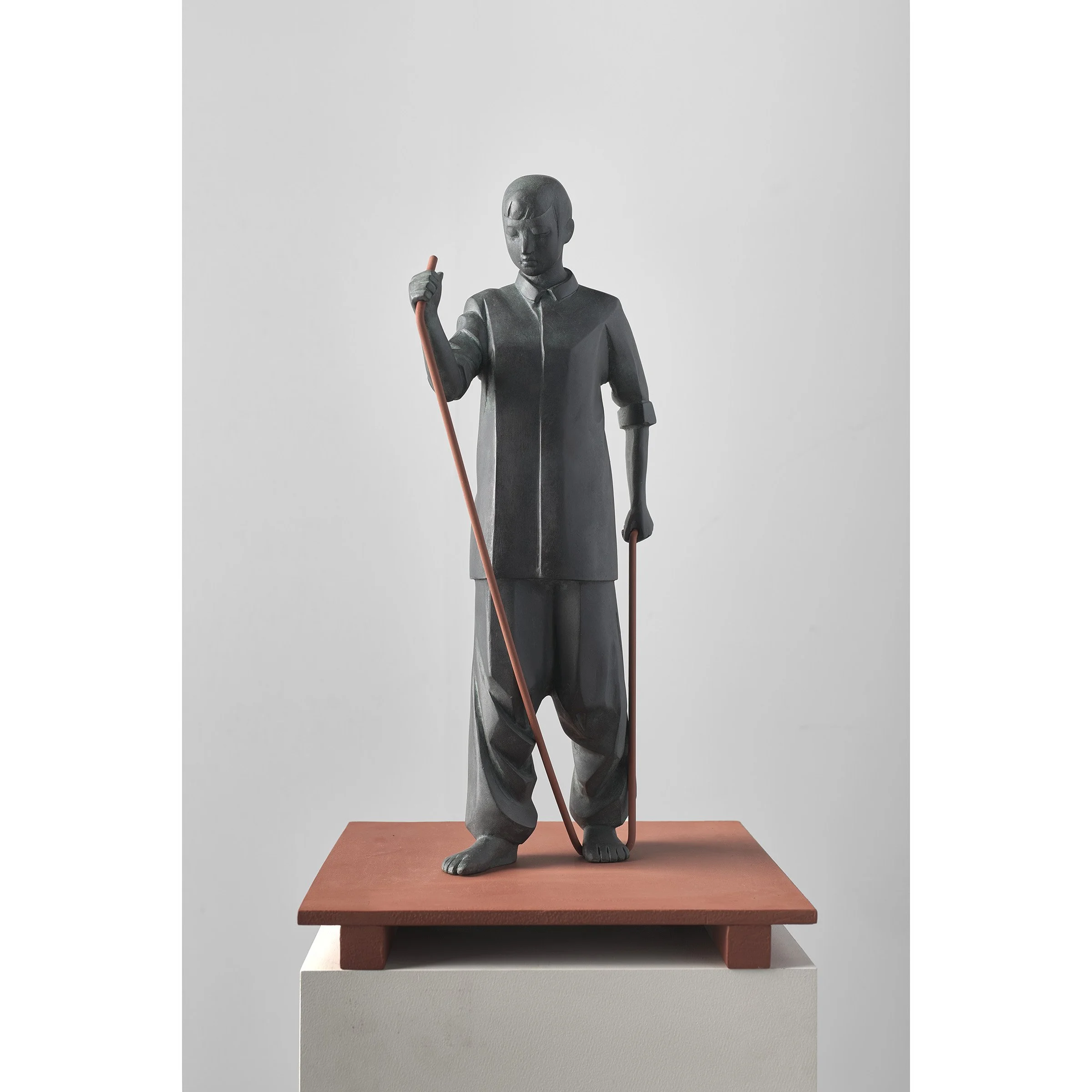 Model for an Unfinished Monument (statecraft), 2023, bronze, steel, paint, 60 x 35 x 35cm 