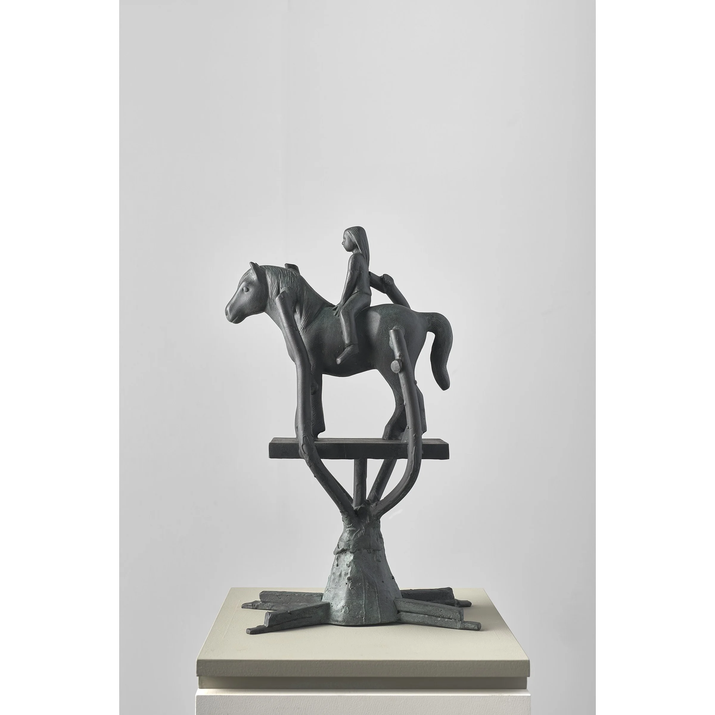 Model for a Monument (Horse and Rider), 2023, bronze, MDF, paint, 52 x 35 x 35cm