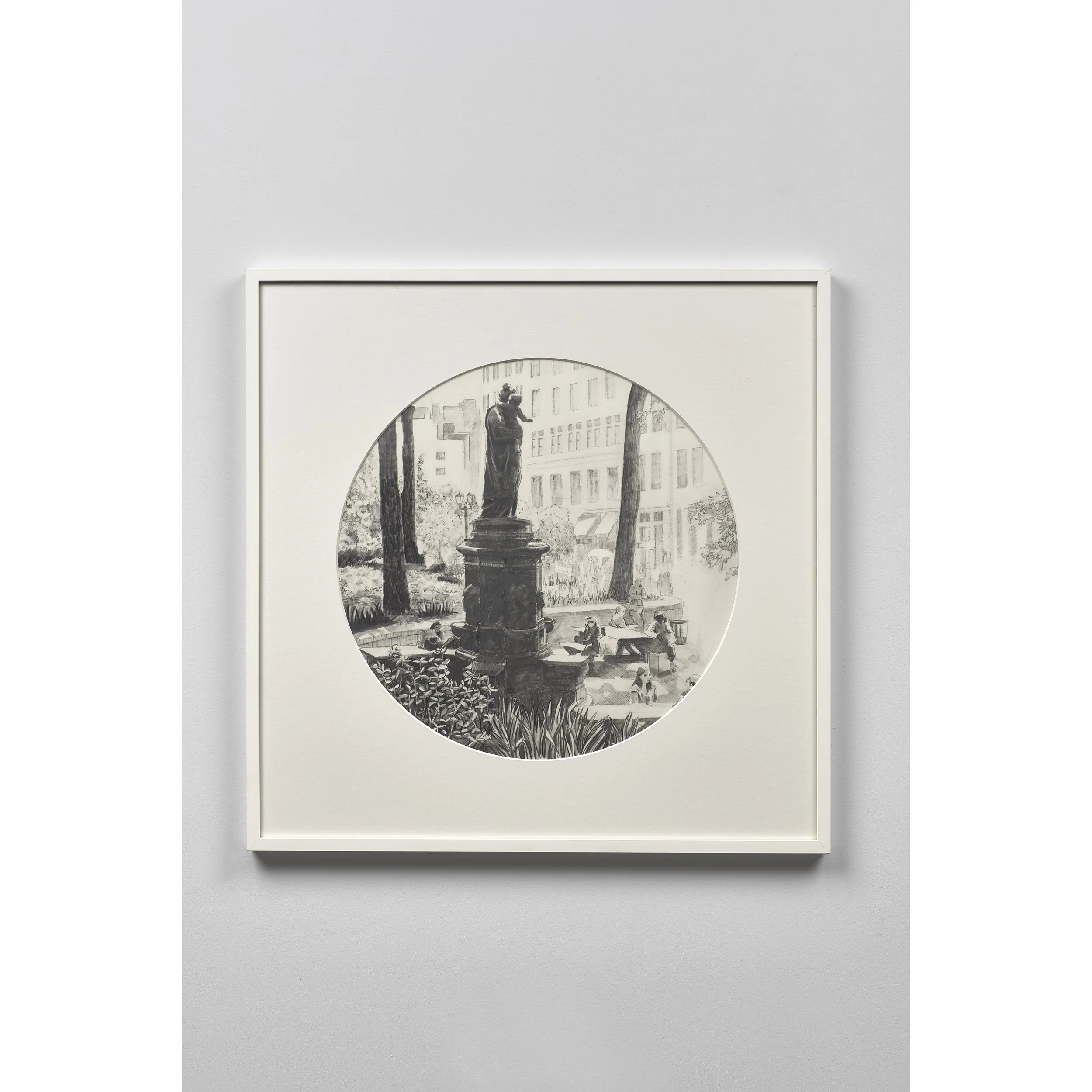 Union Square, 2006, pencil on paper, 52 cm diameter