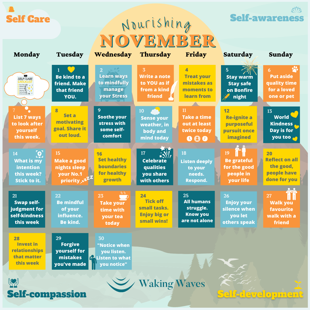 November Self Care Calendar 2025 Fern Orelie November Self Care Calendar 2025 Fern Orelie