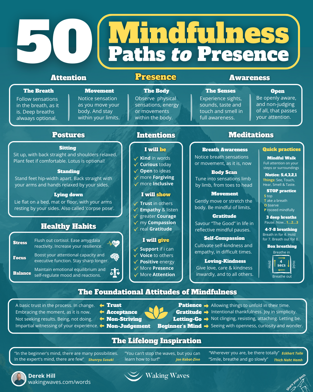 50 Mindfulness Paths to Presence: Begin your journey within — Waking Waves
