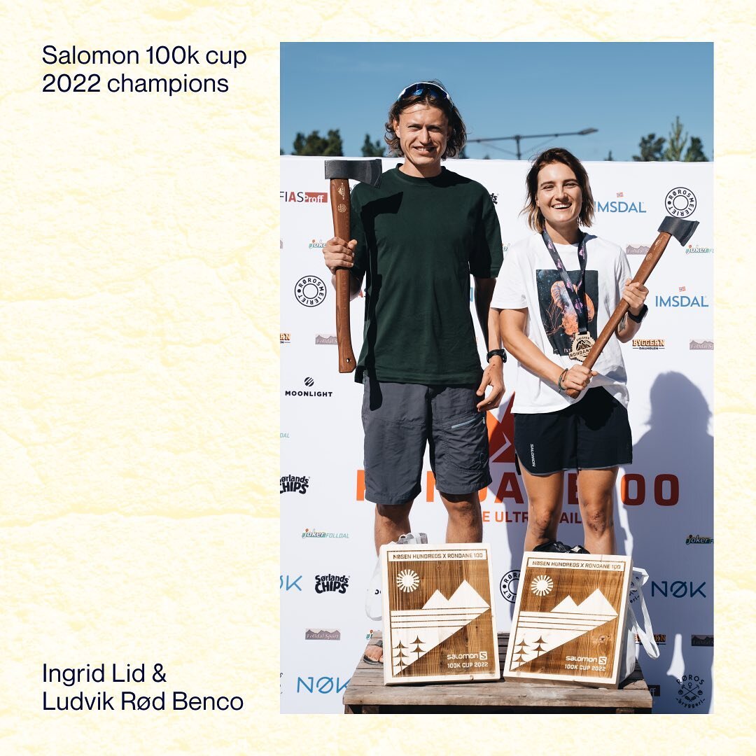 Congratulations to the newly crowned king and queen of 100k ultra marathons in Norway - @ludvikrodbenco &amp; @ingrid_lid 👑 This a truly impressive achievement 👏 

📷: @jwiken 

#nosenhundreds 
#rondane100 
#salomonnorge