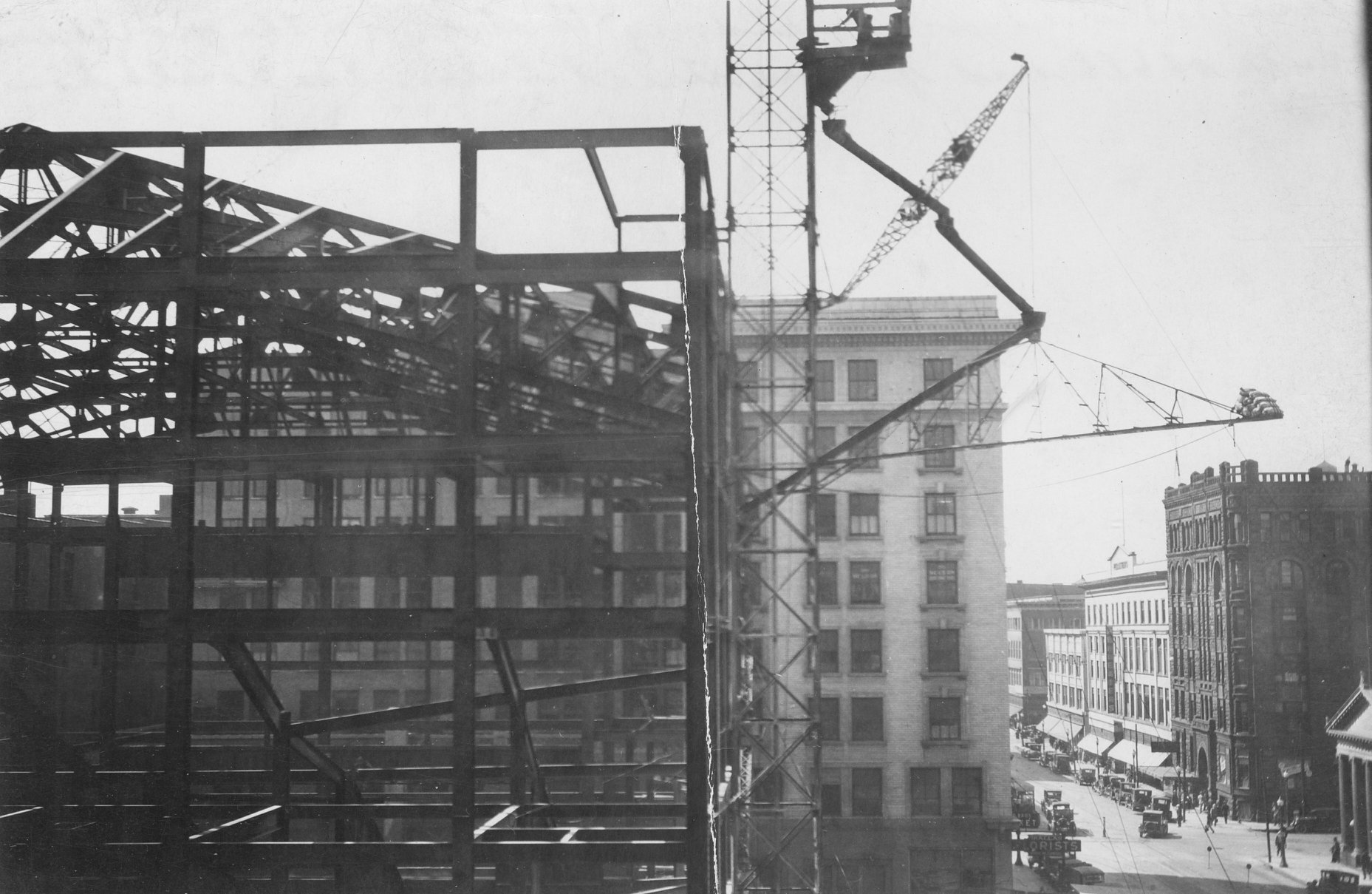 On this day in Sioux City history: This image of the construction of the Orpheum Theatre was taken on May 12, 1927. Located at the corner of Sixth and Pierce Streets, the lavishly-decorated 2,600-seat venue opened on December 19, 1927. A four-story a