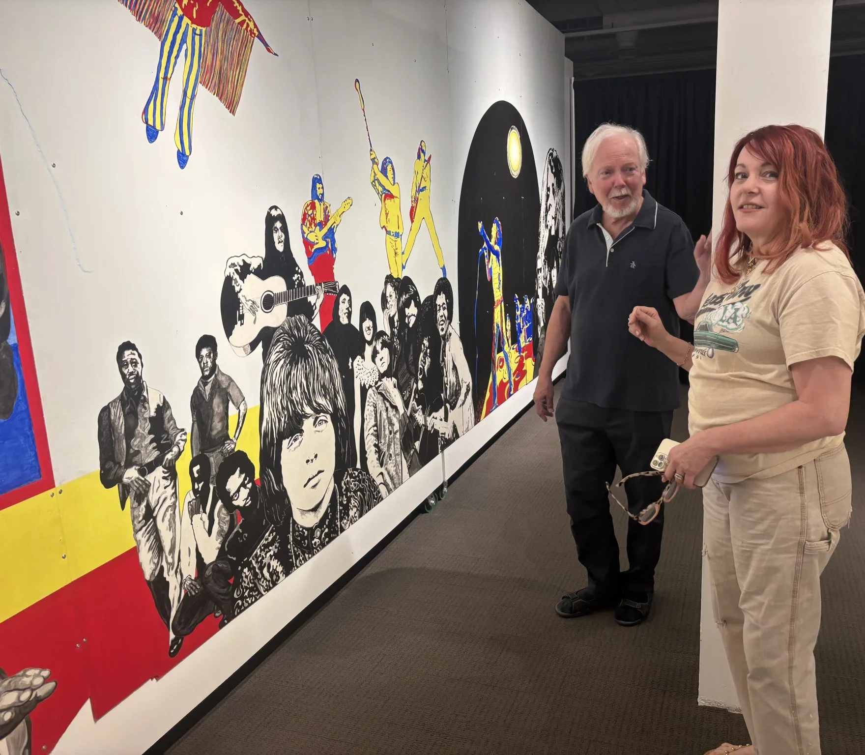 Museum display shows rock & soul music icons that once were mural at Sioux City record store