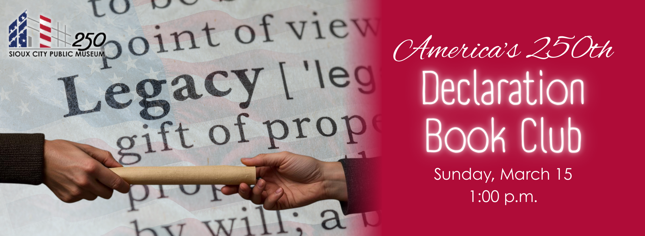 An image of word "legacy" in the dictionary with one hand passing a scroll to another hand