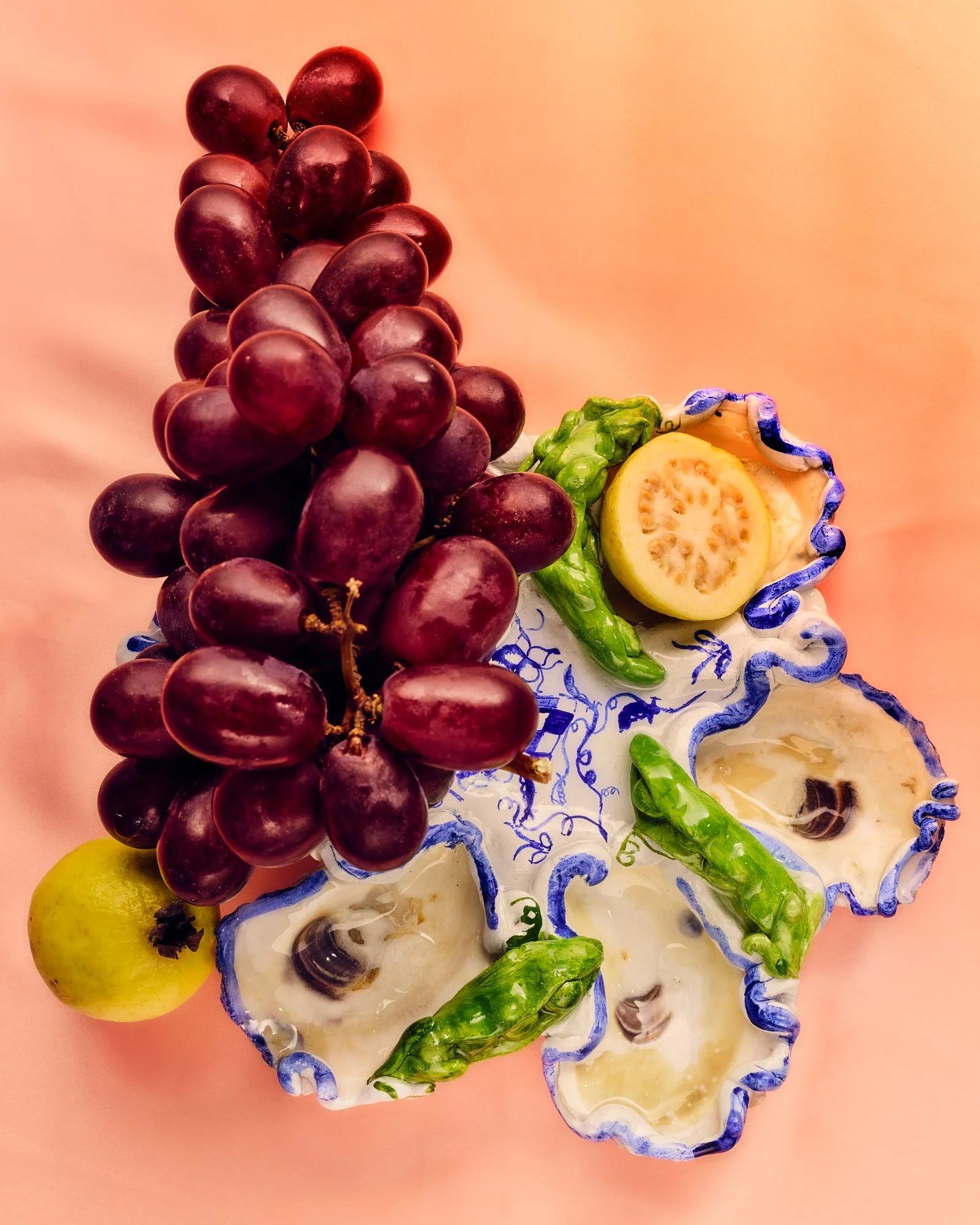 Oyster Plate with Peas