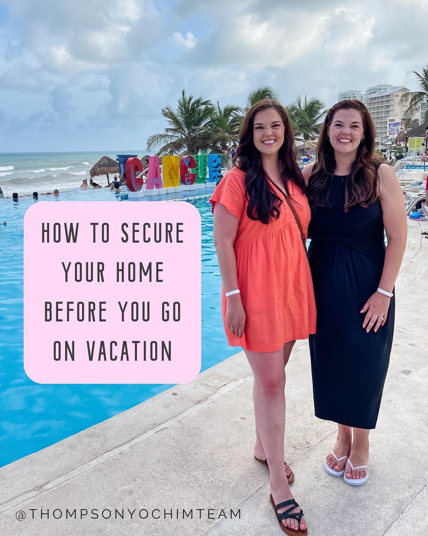 Sunscreen? Check!
Suitcase? Check!
Dog Sitter lined up? Check!
Home Security System set up? Ummmm...

It's hard to truly relax while you're away if you aren't 100% sure your home is safe and secure! Here are a few ways to vacay-proof your home so you