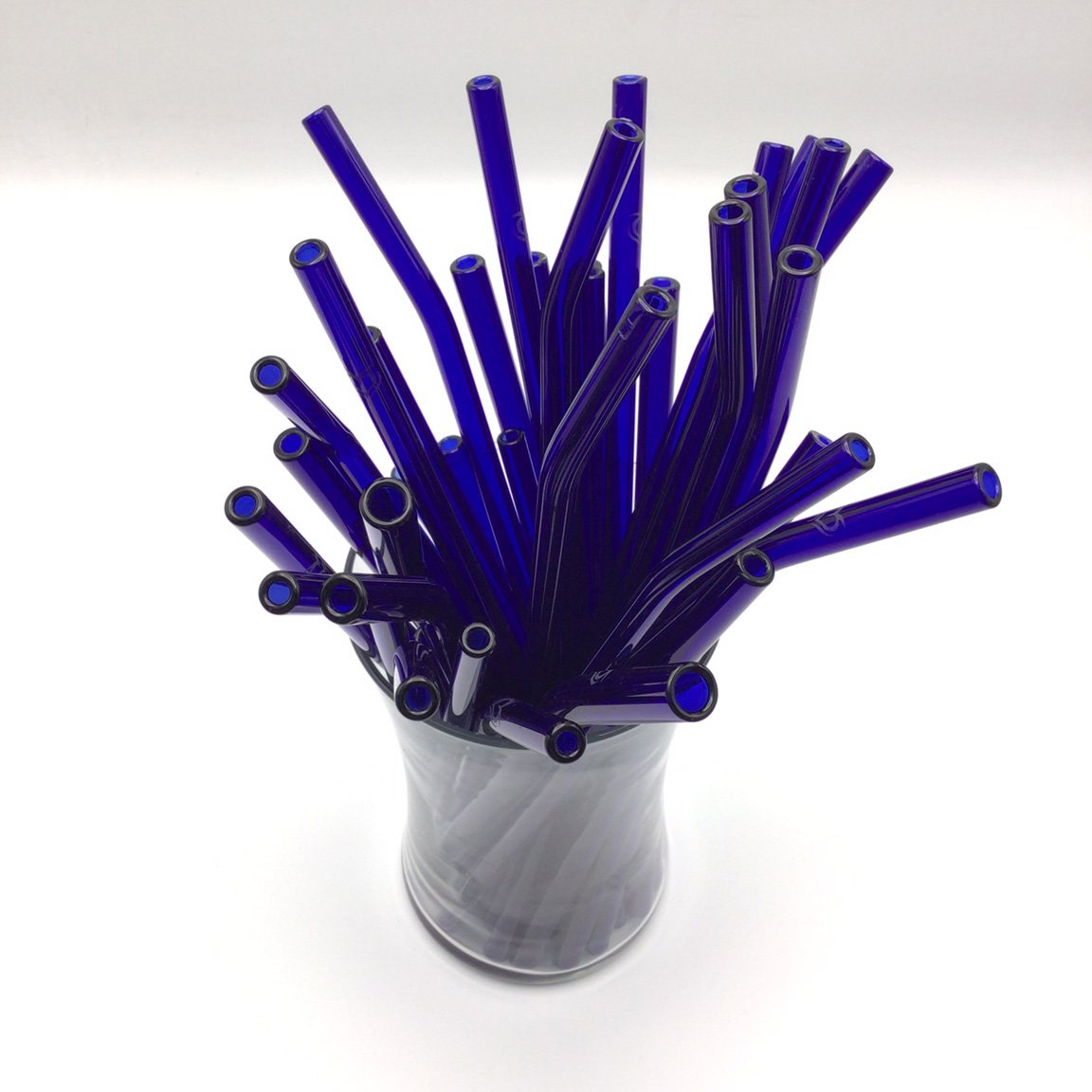 Glass Straw Set - Cobalt Blue