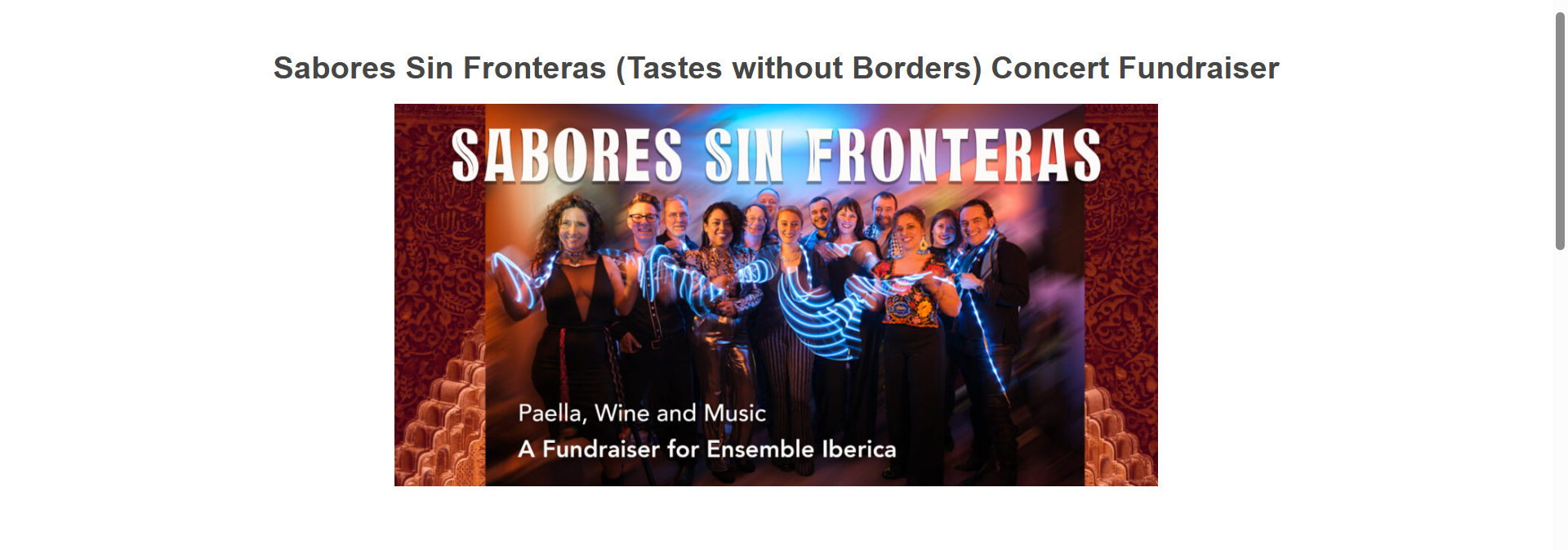 Sabores Sin Fronteras Concert Fundraiser, 