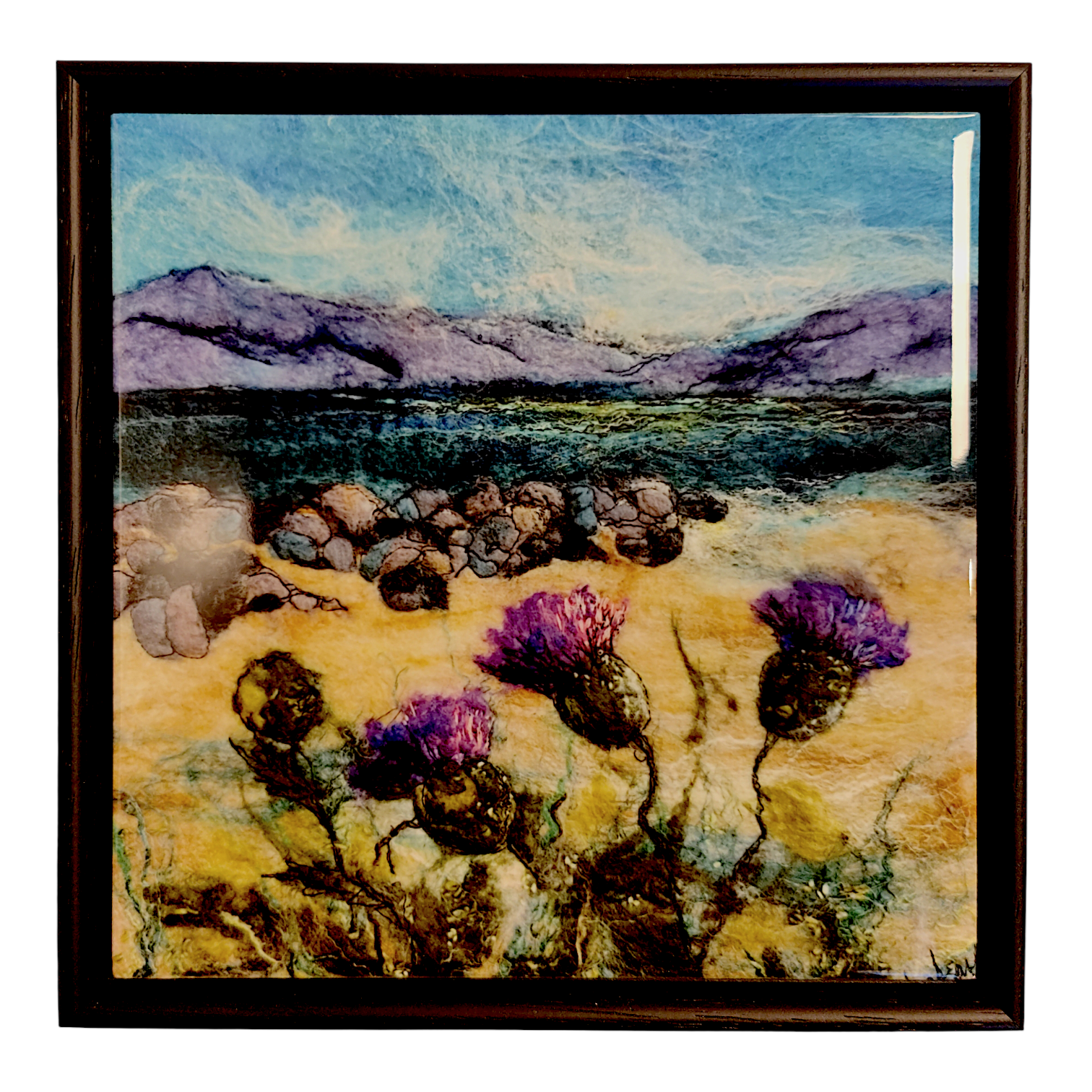 CT3 Beach Thistles, Kilmory - Framed Ceramic Print