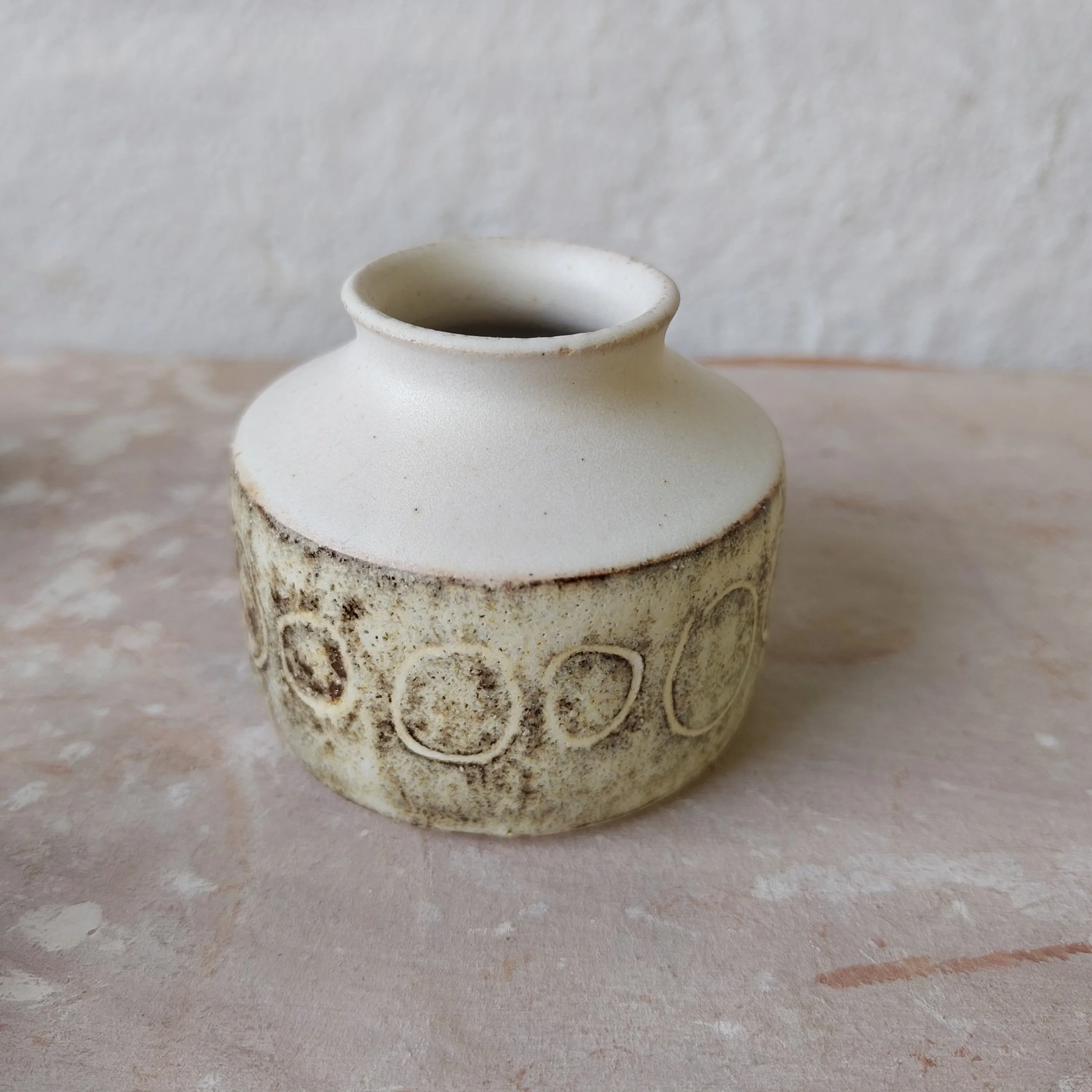 Bud Vase with Wild Clay - circles