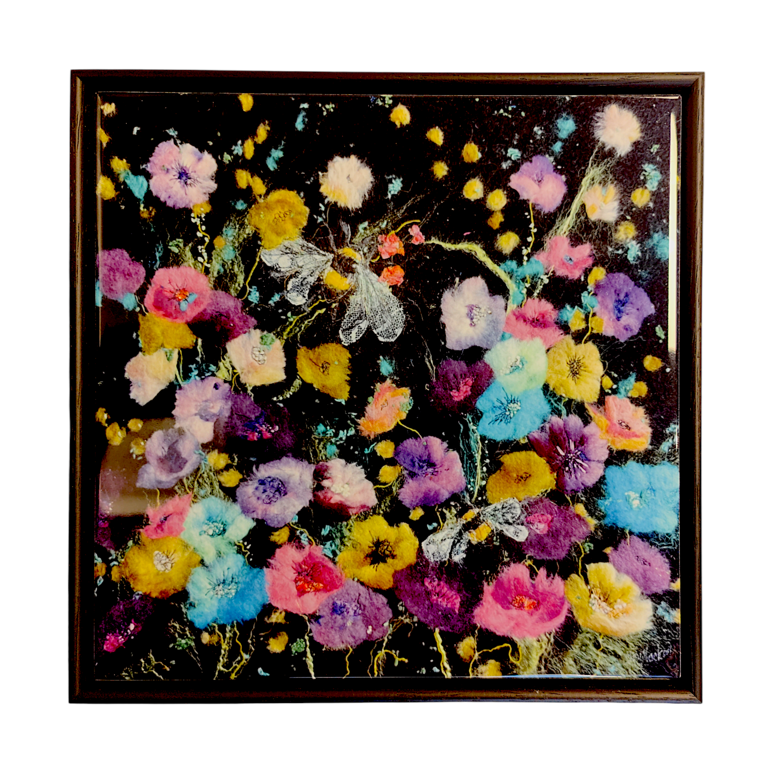 Amongst The Flowers - Framed Ceramic Print