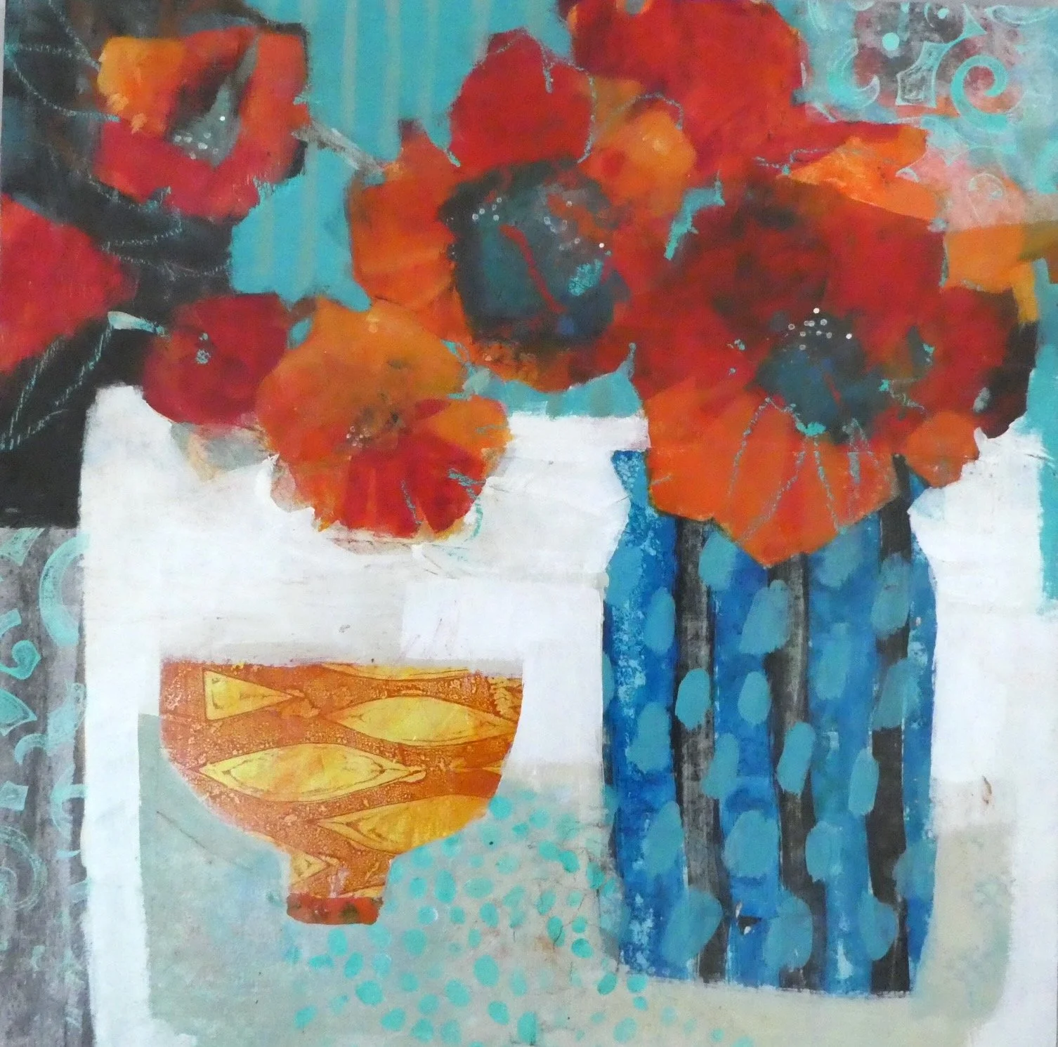 Red Flowers And Little Orange Bowl.jpeg