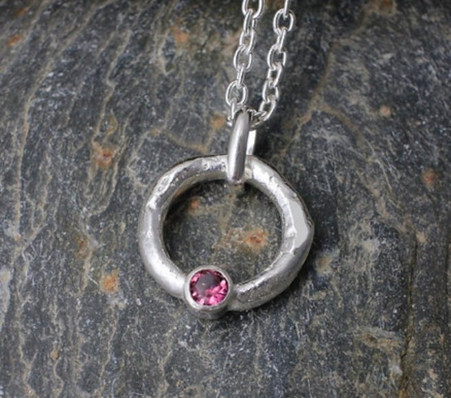 Halo Pendant Pink Tourmaline
