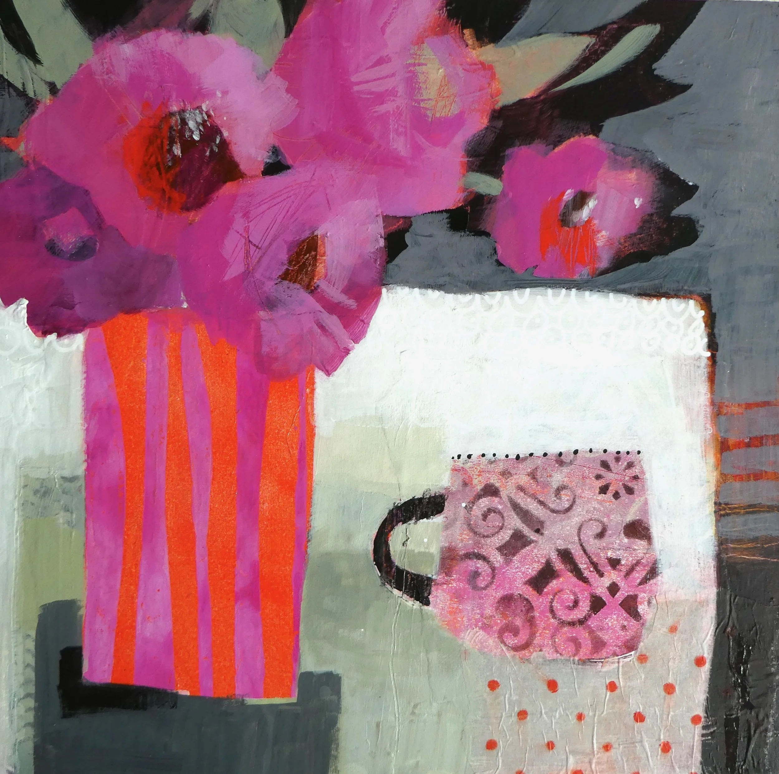 Pink Flowers and Red Spots
