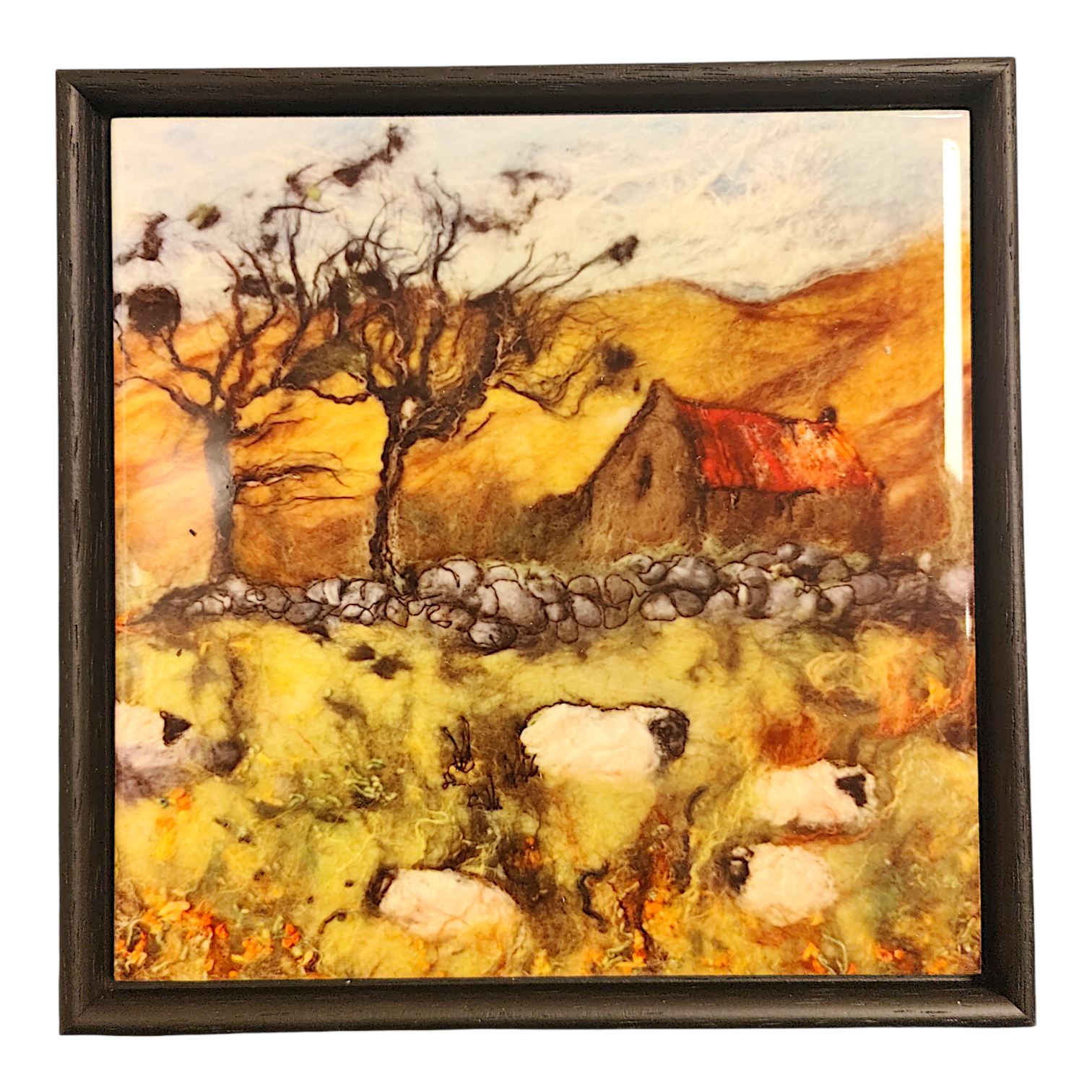 Sheep & Bothy- Framed Ceramic Print