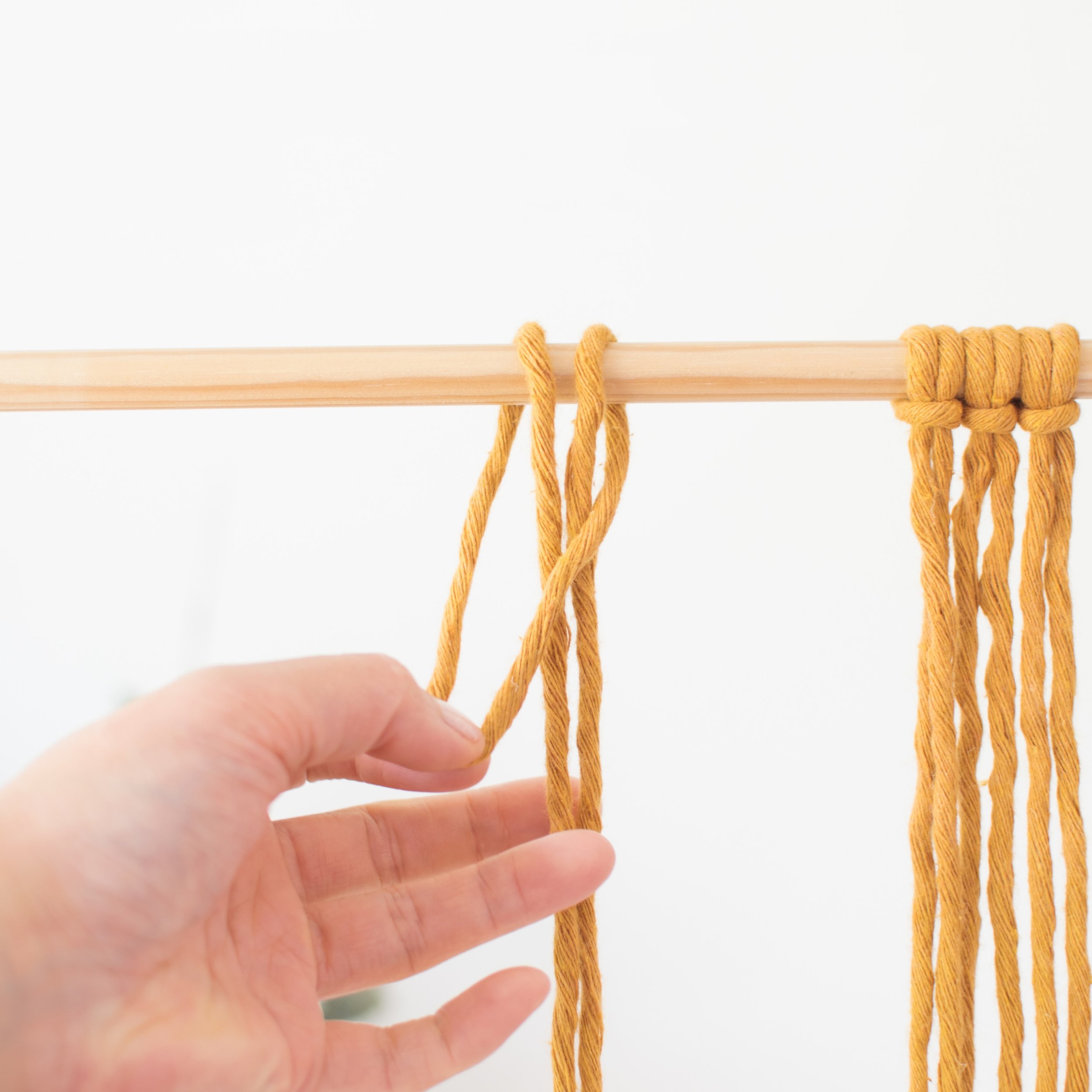 lark head knot macrame