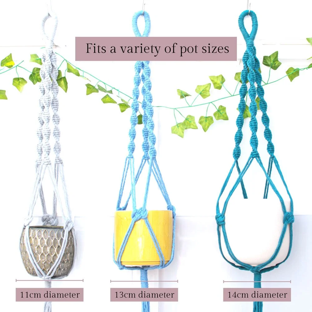 spiral macrame plant hanger fits variety of pot sizes
