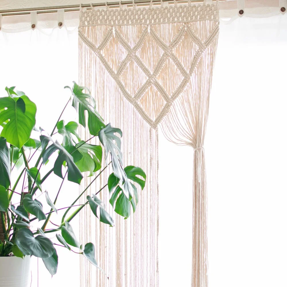 long macrame curtain