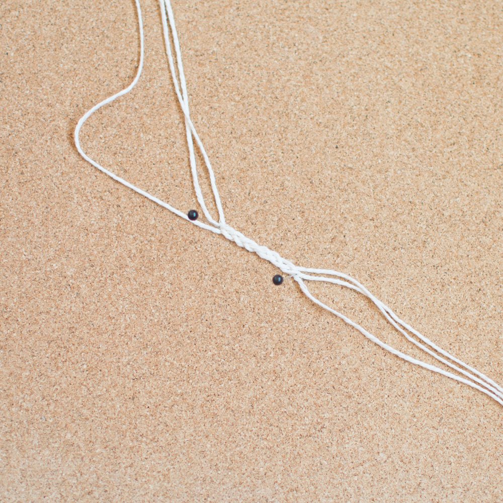 macrame car charm tutorial step