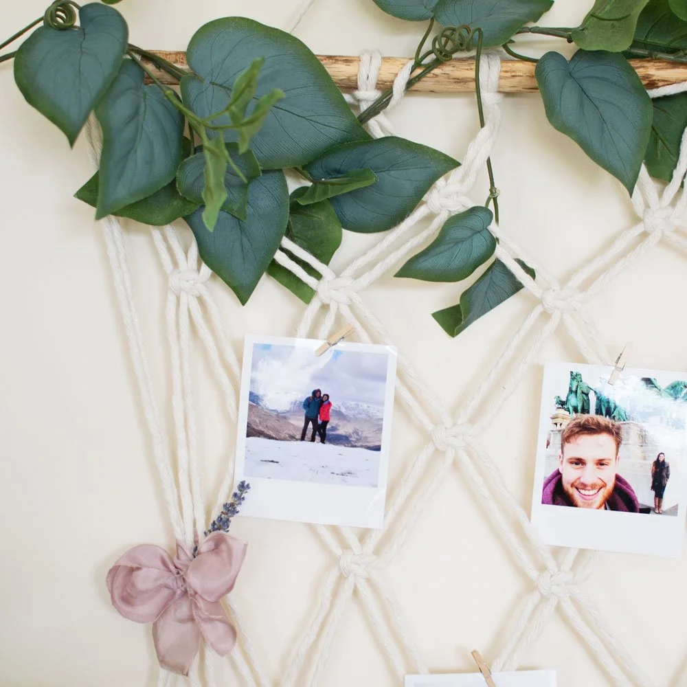 macrame photo display