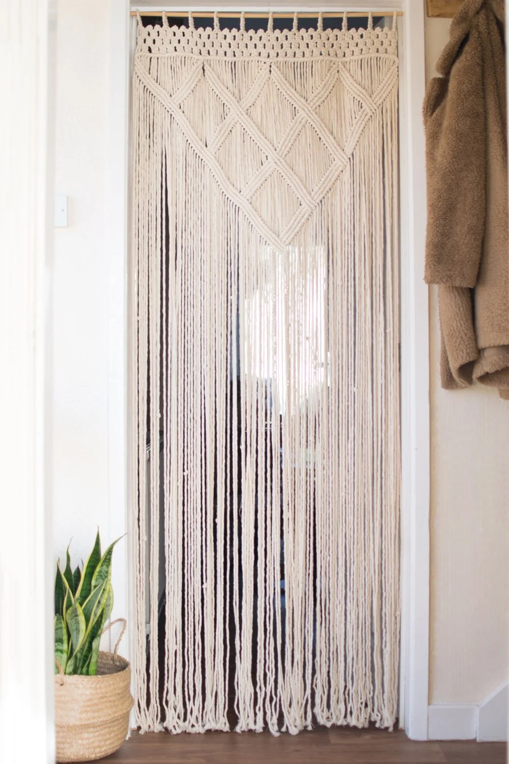 macrame doorway curtain