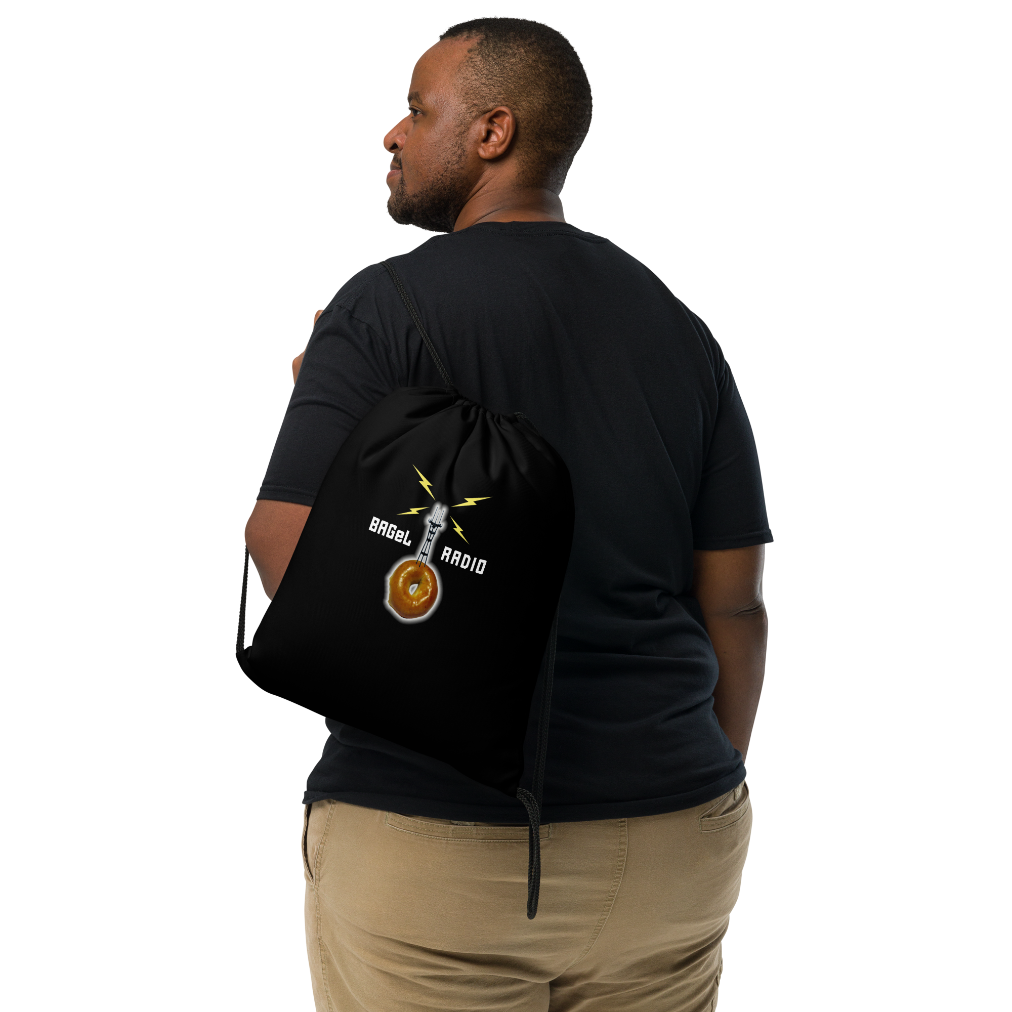 BAGeL Radio drawstring bag (black)