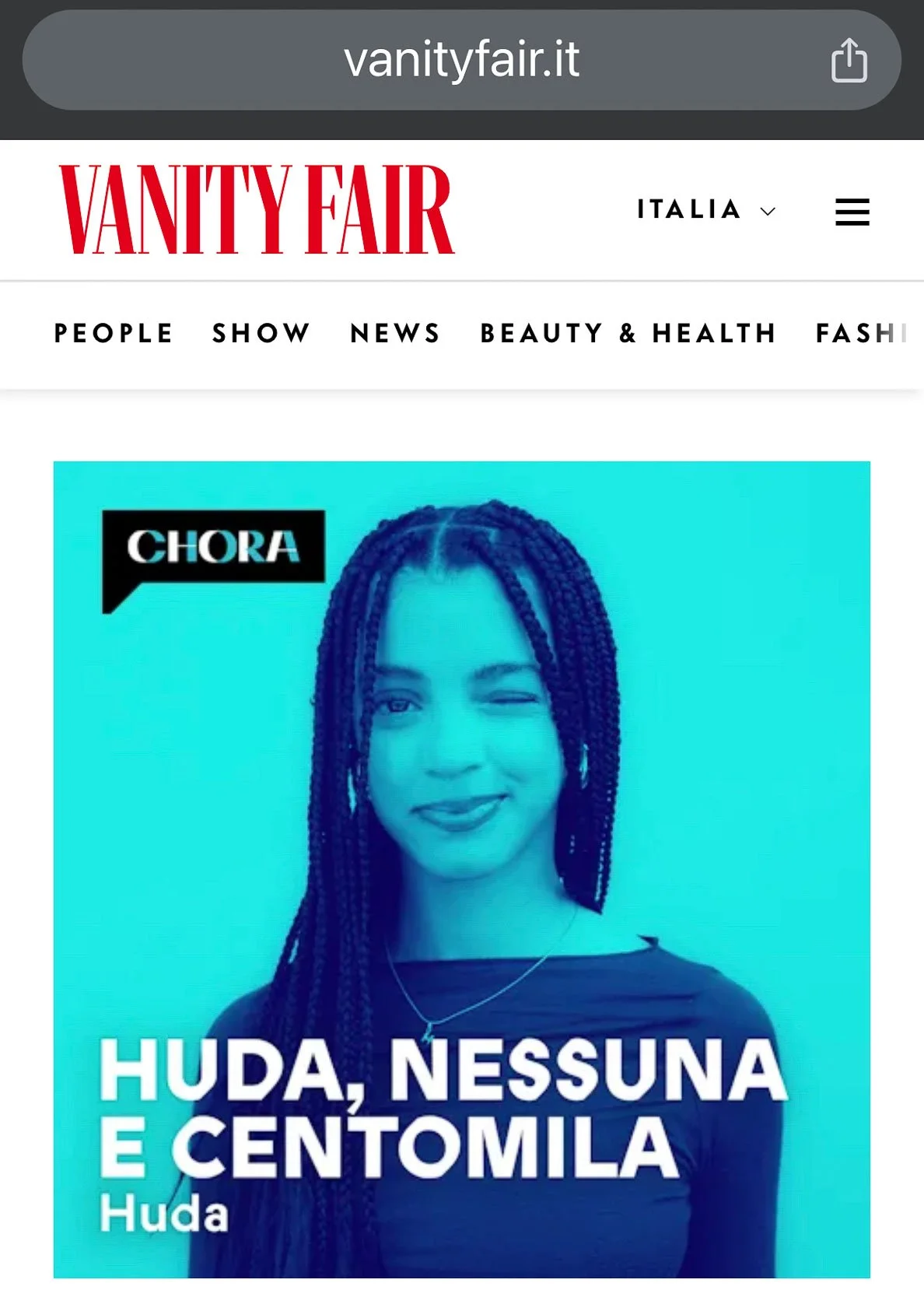 Copertina del podcast Huda nessuna e centomila di CHORA realizzata a partire dal ritratto fotografico
