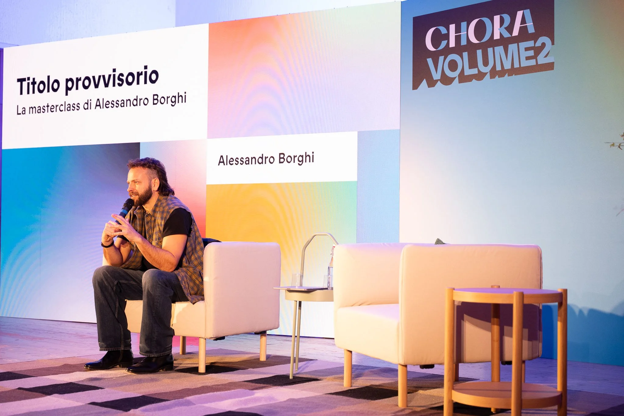 Alessandro Borghi durante la masterclass all’evento Chora V2 al Conservatorio G Verdi di Milano