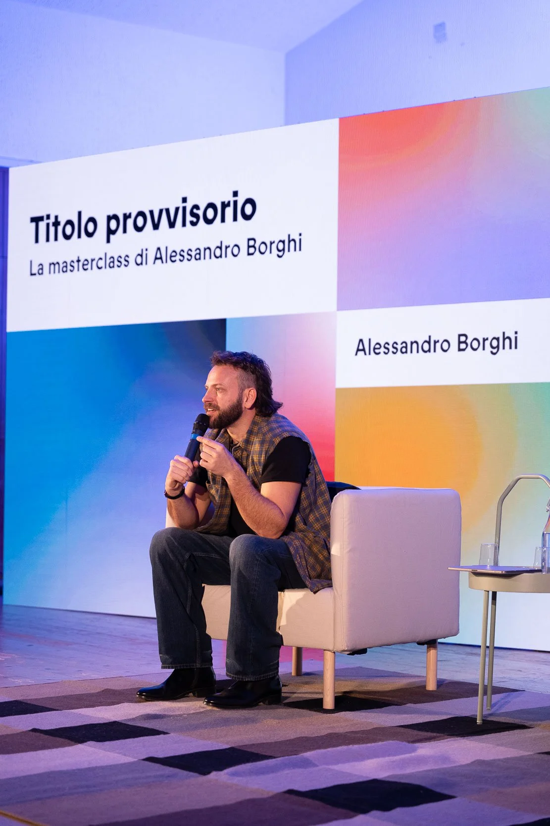 Alessandro Borghi durante la masterclass all’evento Chora V2 al Conservatorio G Verdi di Milano