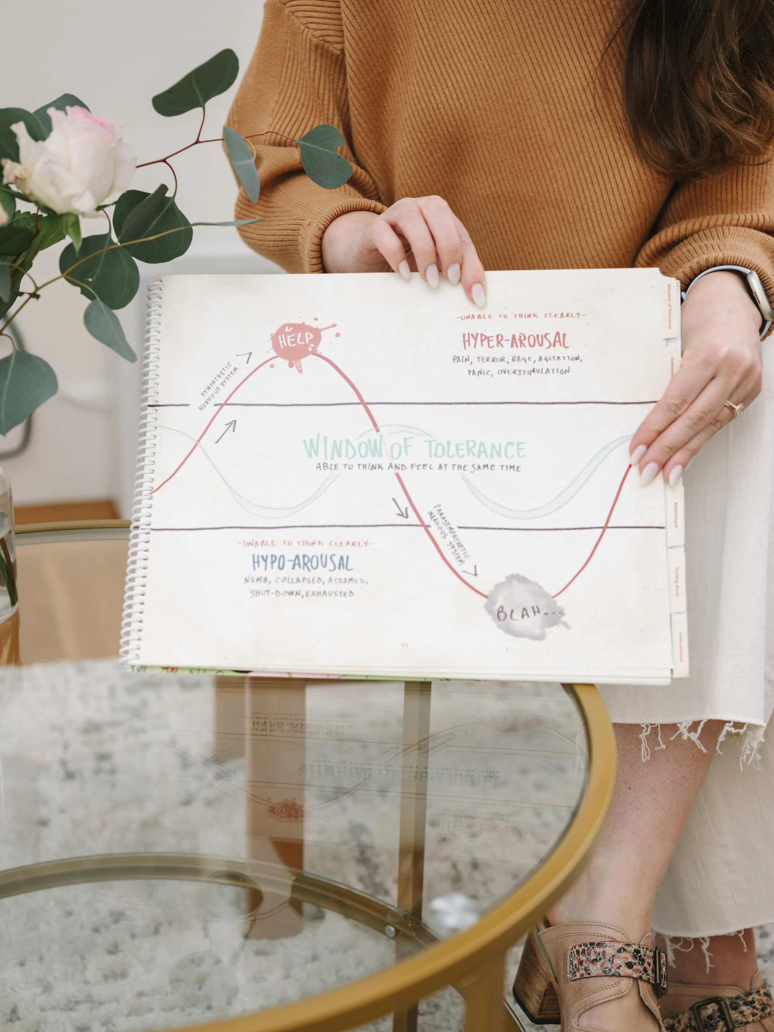 EMDR Intensive Therapy Oakland CA; Window of tolerance chart with EMDR Therapist Mary Fleisch LCSW