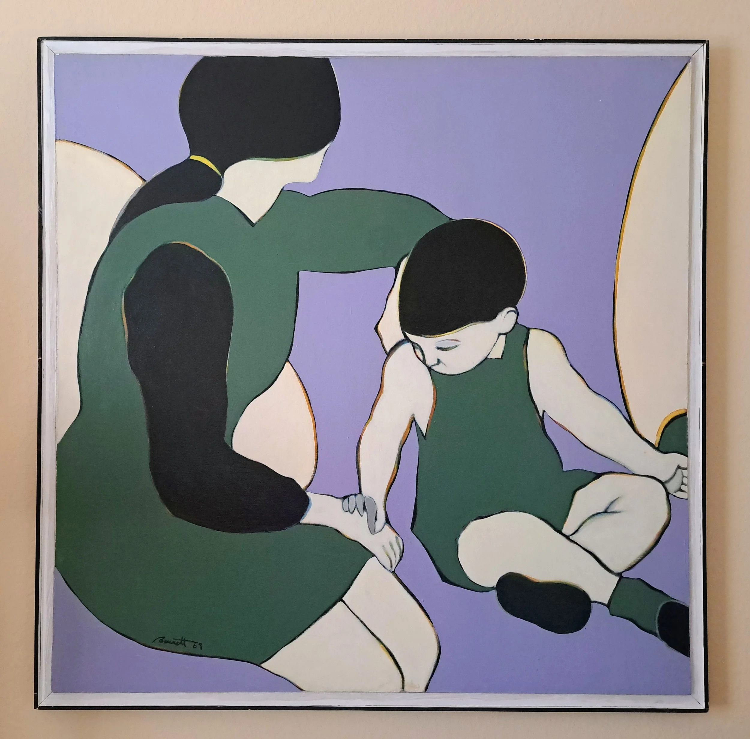 Mother & Child in Space 1969 (c) Estate of Gale Bennett Acrylic on Canvas Private Collection Florida USA